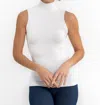 Elietian Sleeveless Mock Neck Top In White