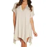 Elif Corbel V-neck Shirt Dress In Taupe In Grey