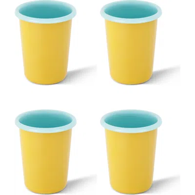 Elifle Small Two Tone Enamel Tumbler In Yellow