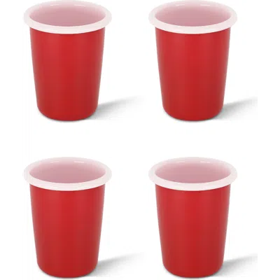 Elifle Small Two Tone Enamel Tumbler In Red