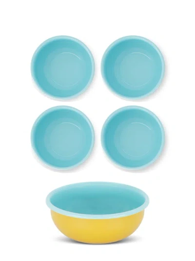 Elifle Two Tone Enamel Cereal Bowl In Blue