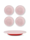 Elifle Two Tone Enamel Dinner Bowl In Pink