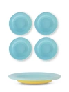 Elifle Two Tone Enamel Dinner Bowl In Blue
