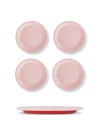 Elifle Two Tone Enamel Dinner Plate In Pink