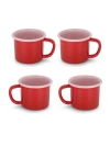 Elifle Two Tone Enamel Mug In Red