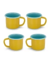 Elifle Two Tone Enamel Mug In Yellow