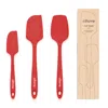 Elihome Chef Series 3 Piece Silicone Spatula Set In Red