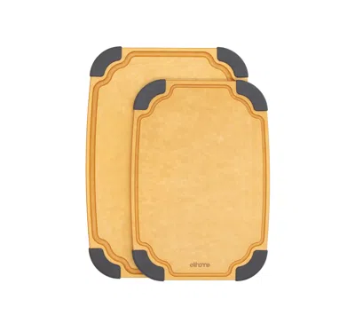 Elihome Essential Series 2-in1 Wood Cutting Board Set For Kitchen In Brown