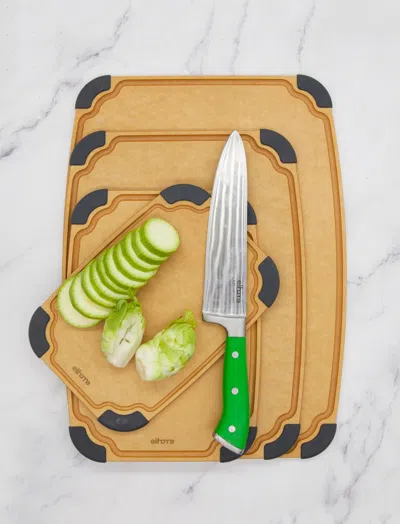 Elihome Essential Series 4-in1 Cutting Board Set For Kitchen In White