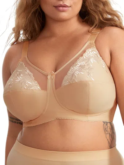 Elila Women's Embroidered Microfiber Wire-free Bra In Black