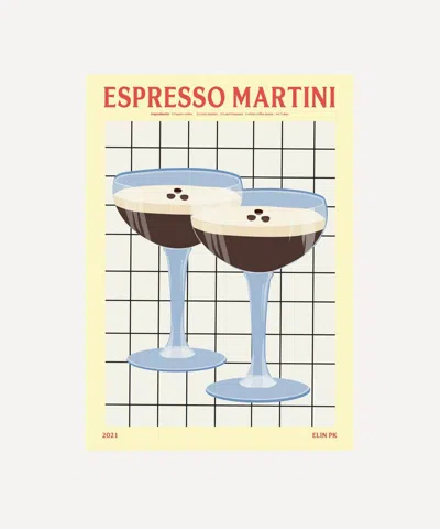 Elin Pk Espresso Martini Unframed Print 50x70 In Multicoloured