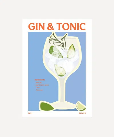 Elin Pk Gin & Tonic Unframed Print 70x100 In Multicoloured