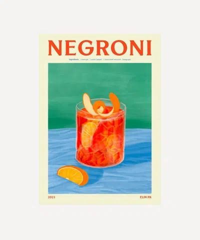 Elin Pk Negroni Unframed Print 50x70 In Multicoloured