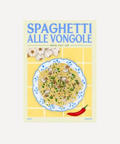 Elin Pk Spaghetti Alle Vongole Unframed Print 50x70 In Multicoloured