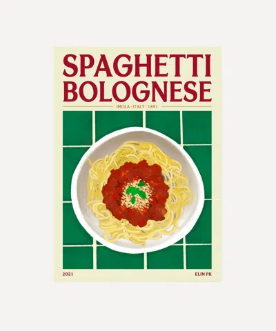 Elin Pk Spaghetti Bolognese Unframed Print 50x70 In Multicoloured
