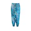 Deessa Ibiza Women's Black / Blue Butterfly Print Silk Harem Trouser Blue In Black/blue
