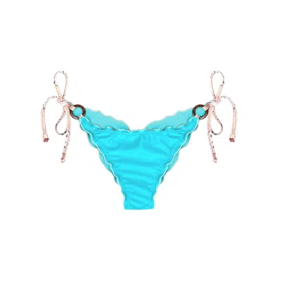 Deessa Ibiza Women's Blue / Neutrals Aqua Bikini Tie-side Bottom Laia - Blue, Neutrals