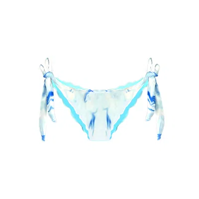 Deessa Ibiza Women's Blue / White Ibiza Turquoise Blue Tie-dye Print Bikini Bottom Sara Formentera In Blue/white