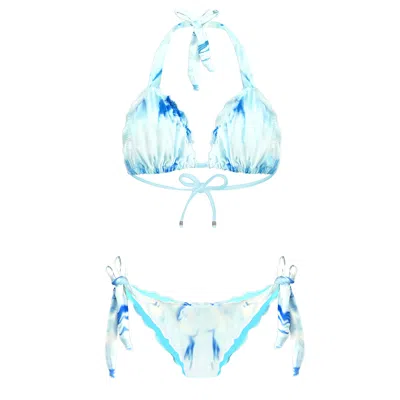 Elin Ritter Ibiza Women's Blue / White Ibiza Turquoise Blue Tie-dye Print Bikini Set Georgia Sara Formentera In Blue/white