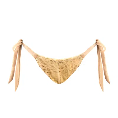 Elin Ritter Ibiza Women's Gold Metallic Tie-side Bikini Bottom Leah Sargantana