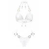 Deessa Ibiza Women's Gold / White Lace Eco Bikini Set Cala Comte Aurora Aina - White In Gold/white