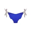 Deessa Ibiza Women's Ibiza Bikini Bottom With Animal Print Straps Estelle Cobalt Blue In Blue