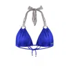 Deessa Ibiza Women's Ibiza Bikini Top With Animal Print Straps Molly Cobalt Blue In Blue