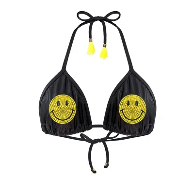 Elin Ritter Ibiza Women's Ibiza Smile Face Crystal Bikini Top Tamara Black