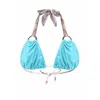 Deessa Ibiza Women's Neutrals / Blue Aqua Blue Triangle Bikini Top Molly In Blue