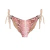 Deessa Ibiza Women's Neutrals / Gold / Brown Ibiza Bikini Bottom With Gold Mesh Straps And Animal Print Estelle B In Gold/brown