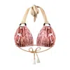 Deessa Ibiza Women's Neutrals / Gold / Brown Ibiza Bikini Top With Gold Mesh Straps And Animal Print Molly Bronze In Gold/brown