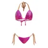 Deessa Ibiza Women's Pink / Purple Fuchsia Metallic Bikini Set Mari Leah Bougainvillea - Pink In Pink/purple