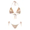 Deessa Ibiza Women's Vanilla Gold Metallic Triangle Bikini Set Madagascar In Gold
