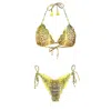 Deessa Ibiza Women's Yellow / Orange Yellow Snake Print Bikini Set Gio Sarita In Yellow/orange