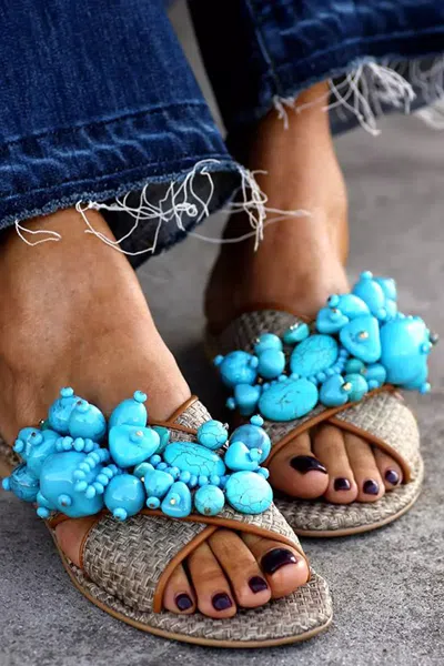 Elina Linardaki Odyssey Criss Cross Sandal In Blue