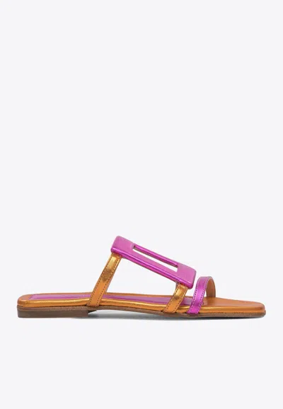 Elina Linardaki Retro Glam Slides In Orange