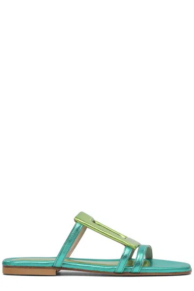 Elina Linardaki Strappy Slide Sandals In Green