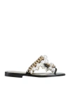 Elina Linardaki Woman Thong Sandal Black Size 7 Leather