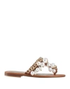 Elina Linardaki Woman Thong Sandal Tan Size 8 Leather