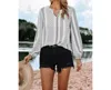 Elings Striped V Neck Blouse In White