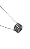Elior 18k White Gold Black Diamond Dice Pendant