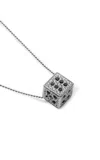 Elior 18k White Gold White Diamond Dice Pendant In Gold