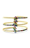 Elior 18k Yellow Gold Bubble Statement Flexible Cuff In Multicolor