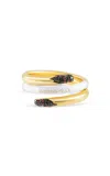 Elior Cigarette 18k Yellow Gold Sapphire Ring