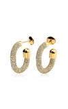 Elior Extrusion Small Think 18k Yellow Gold Diamond Hoop Earrings