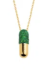 Elior Hope 18k Yellow Gold Tsavorite Pill Pendant In Green