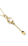 Elior Man On The Moon 18k Yellow Gold Sapphire Spoon Pendant