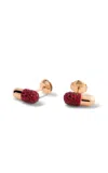 Elior Pill 18k Rose Gold Ruby Earrings
