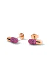 Elior Pill 18k Rose Gold Sapphire Earrings In Pink