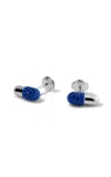 Elior Pill 18k White Gold Sapphire Earrings
